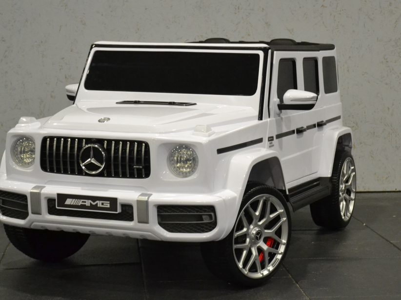 Mercedes G63 AMG accu kinderauto 24v 2.4G RC 2 persoons Wit