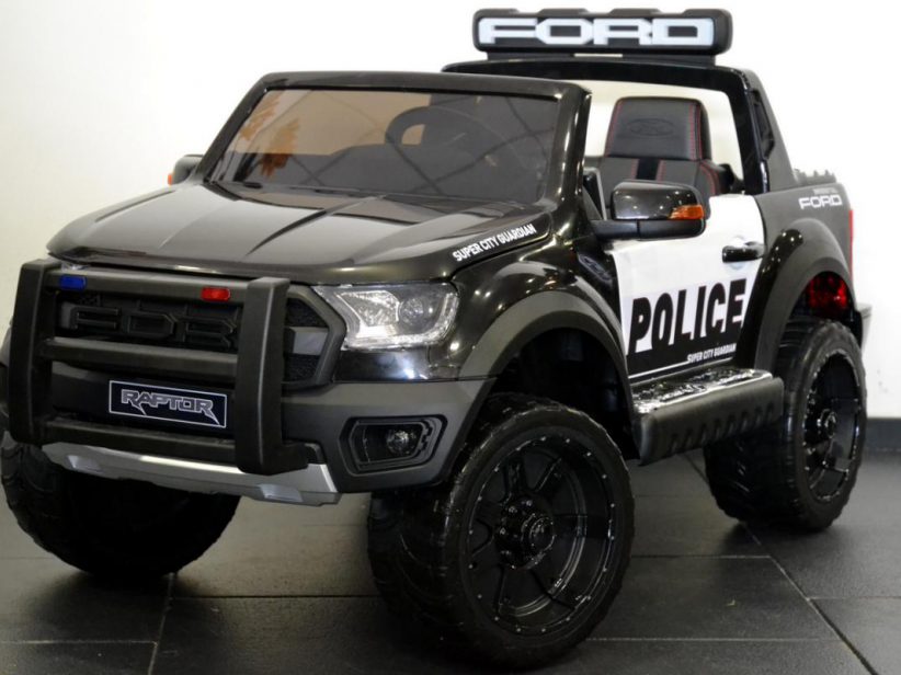 Ford Ranger Politieauto 2 persoons kinderspeelgoed auto elektrisch 12V 2.4G RC Zwart