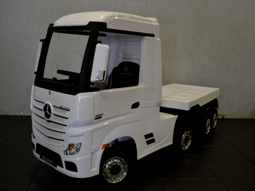 Mercedes Actros met trailer elektrische kinderspeelgoed Vrachtwagen 2x12V 2.4G RC Wit