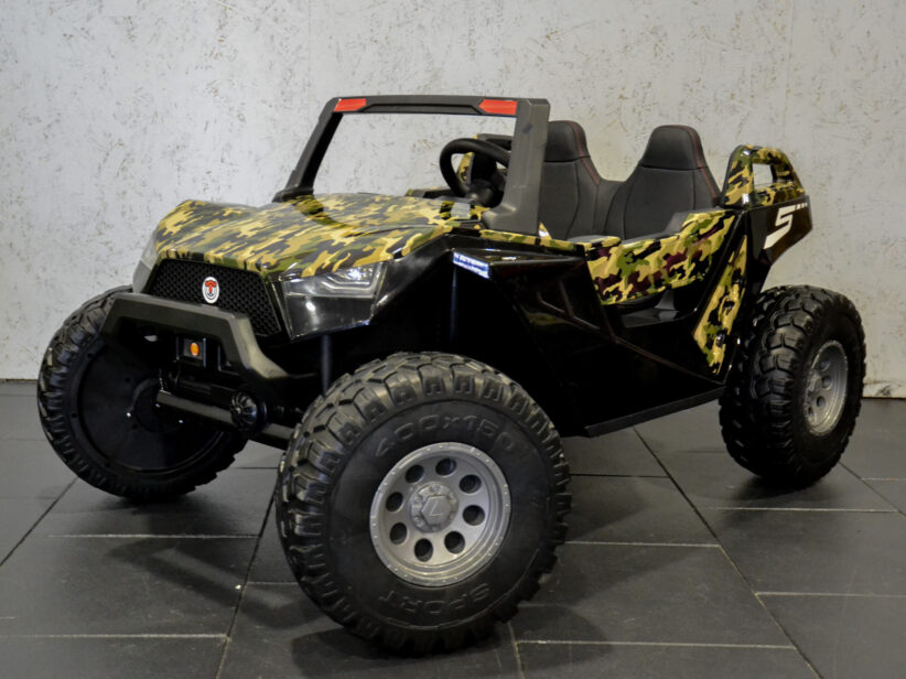 Power Buggy 2 Persoons Kinderauto 24V Accu Camouflage Groen 4x4 High Speed