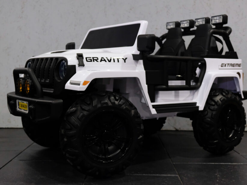 Jeep Gravity Elektrische Kinderauto 12V 2 Personen Wit